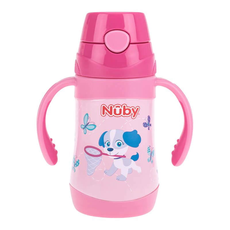 Nuby 防漏 Clik-It 不鏽鋼保溫翻蓋水壺 280ml