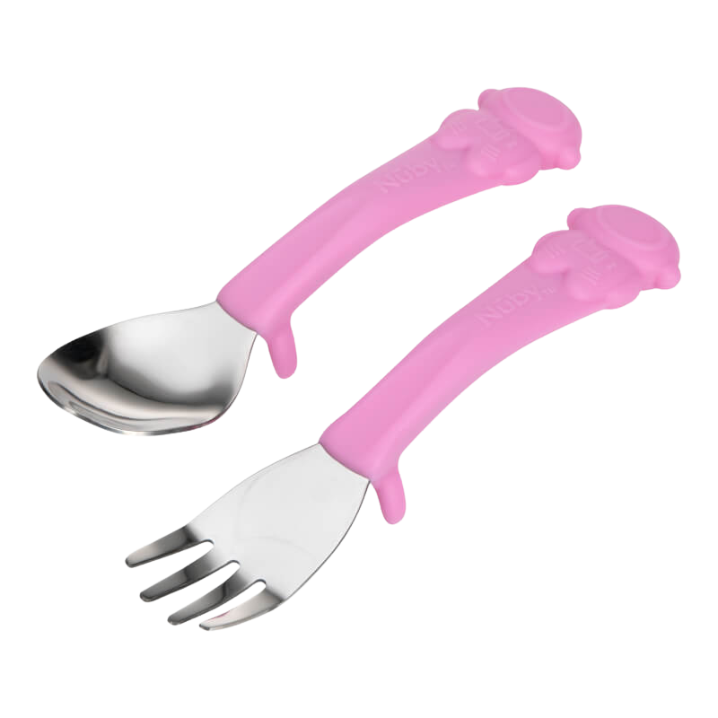Nuby Sure Grip 不鏽鋼餐具