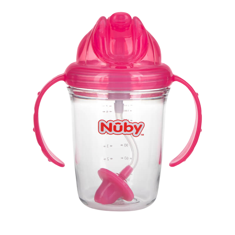 Nuby Tritan 防漏 360° 翻轉吸管杯(附加重吸管)8盎司/240毫升