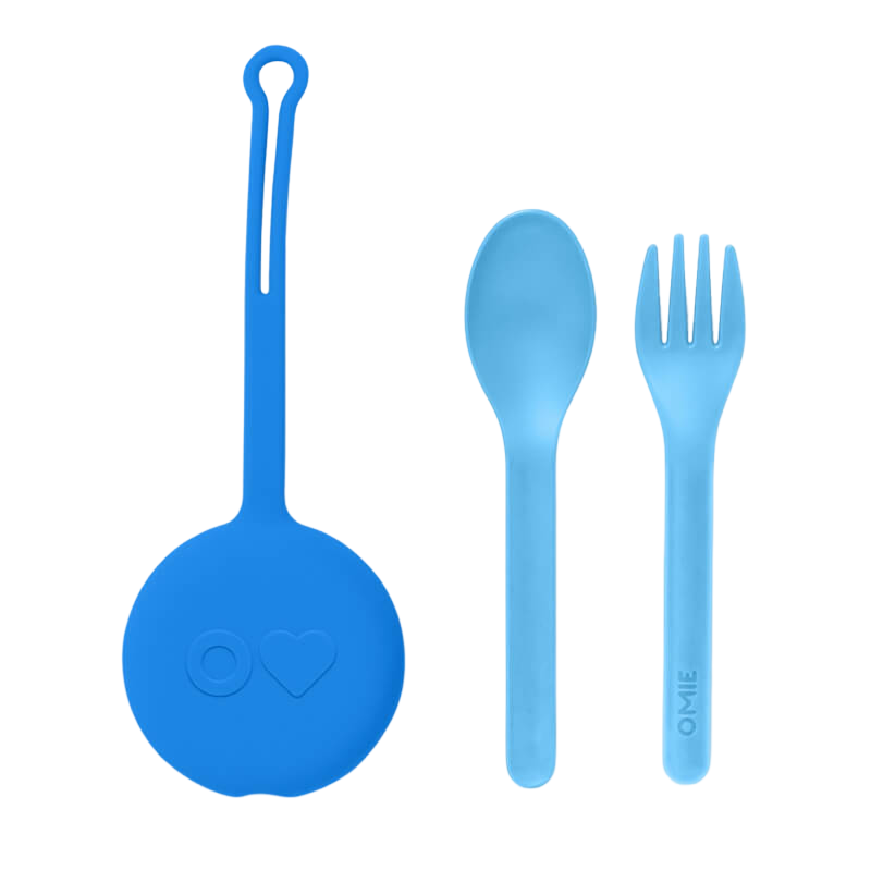OmieBox OmiePod Fork, Spoon + Pod Set V2 - Capri Blue