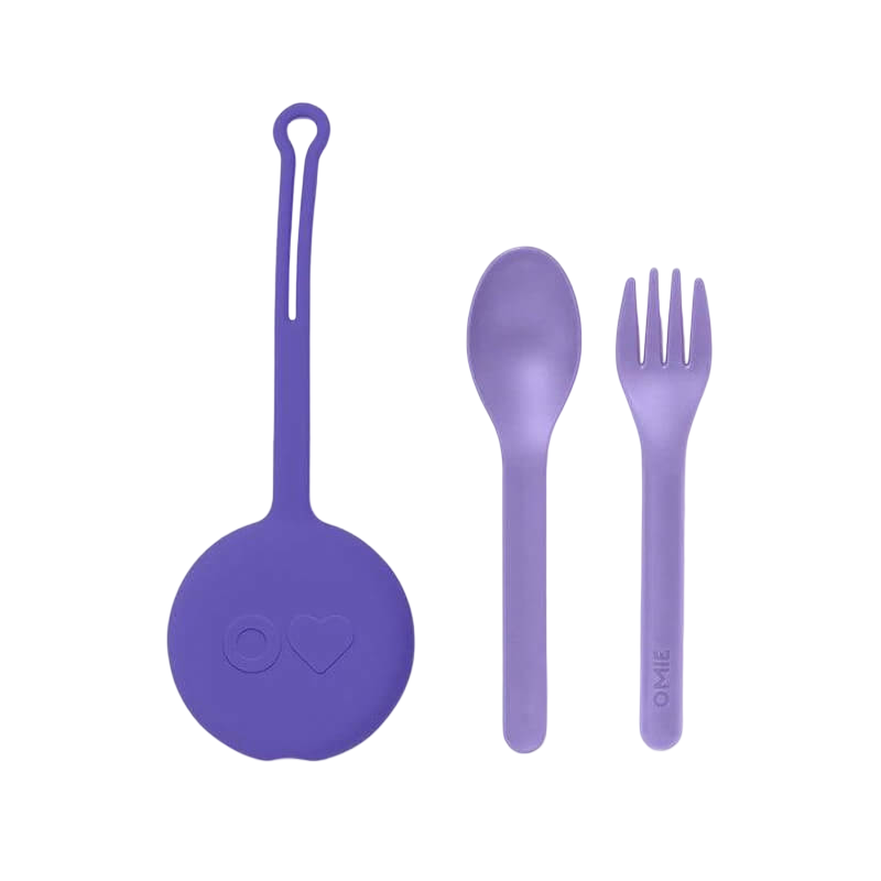 OmieBox OmiePod Fork, Spoon + Pod Set V2 - Lilac