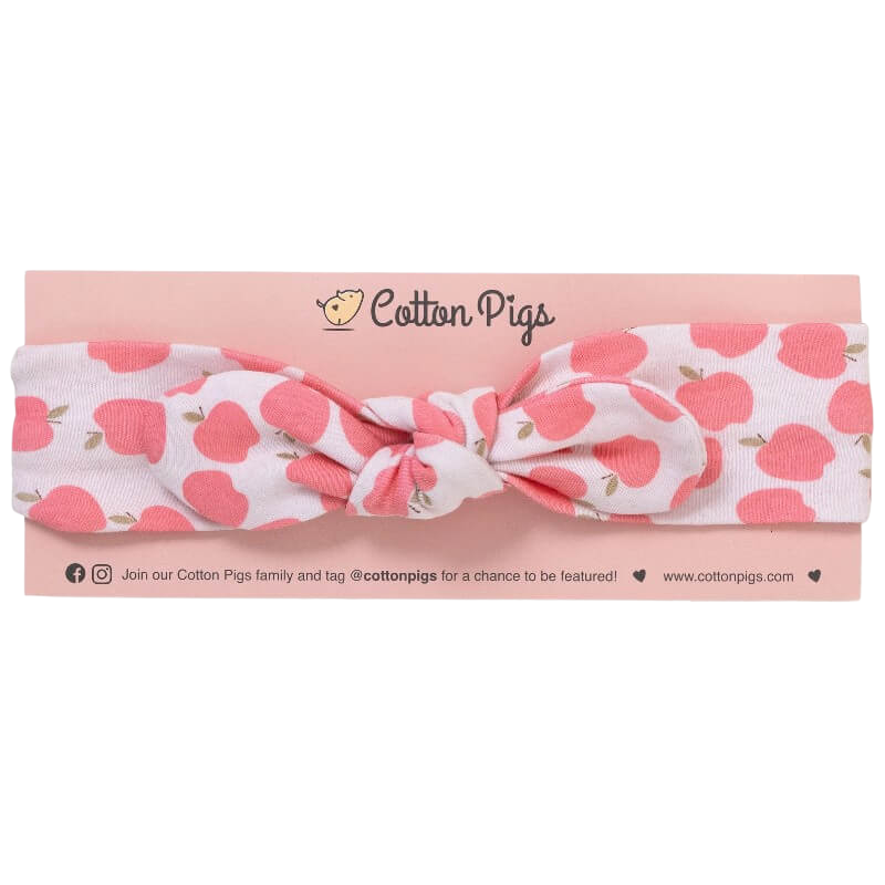 Cotton Pigs 有機棉髮帶 - 玫瑰蘋果色