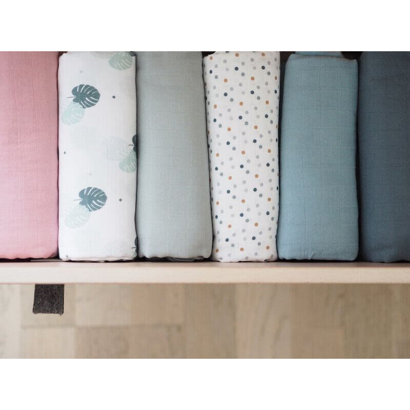 Beaba Organic Muslin Squares 2-Pack - Baltic Blue (120x120cm)