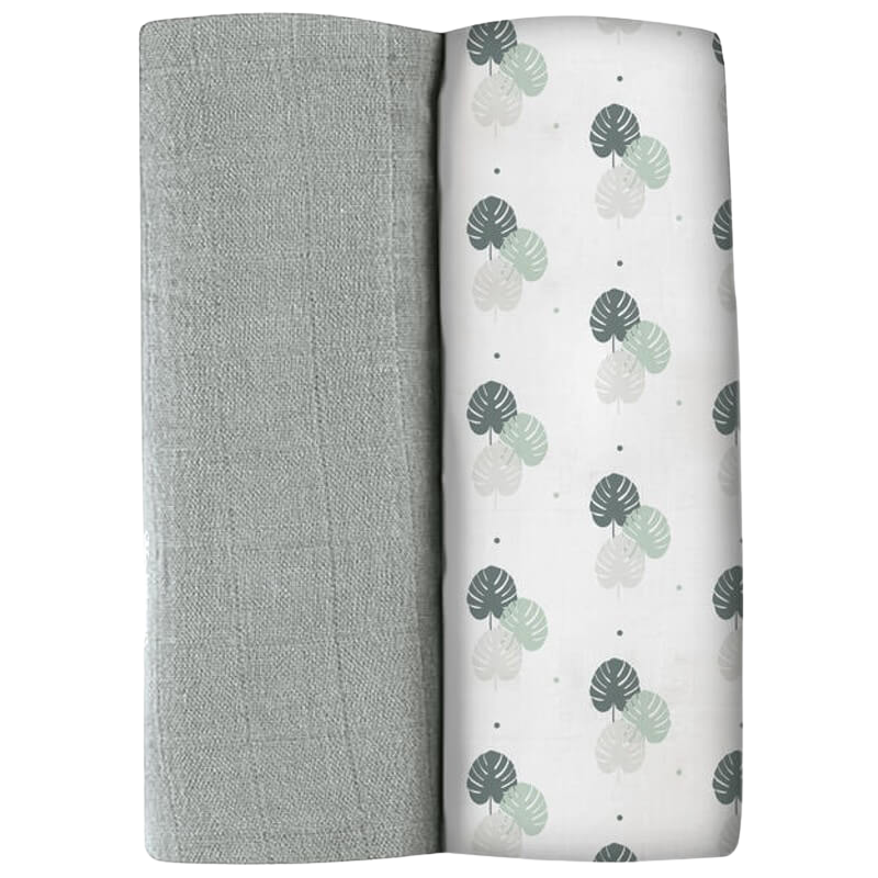 Beaba Organic Muslin Squares 2-Pack - Mirage Grey (120x120cm)