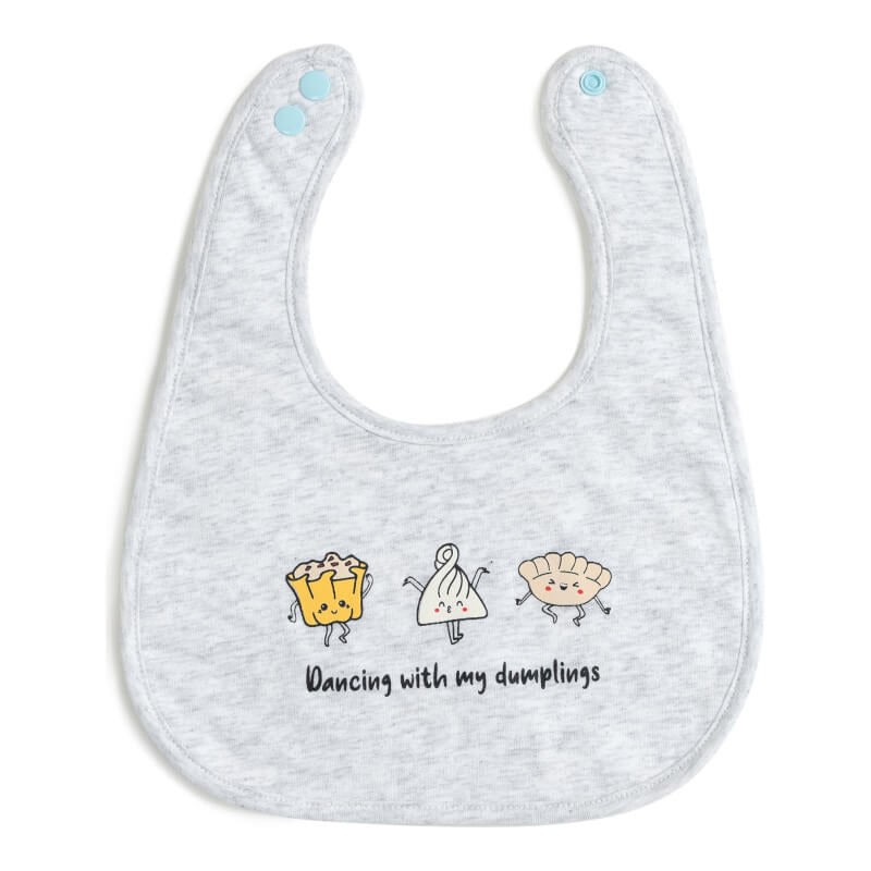 Cotton Pigs Organic Reversible Bib - Dancing Dumplings
