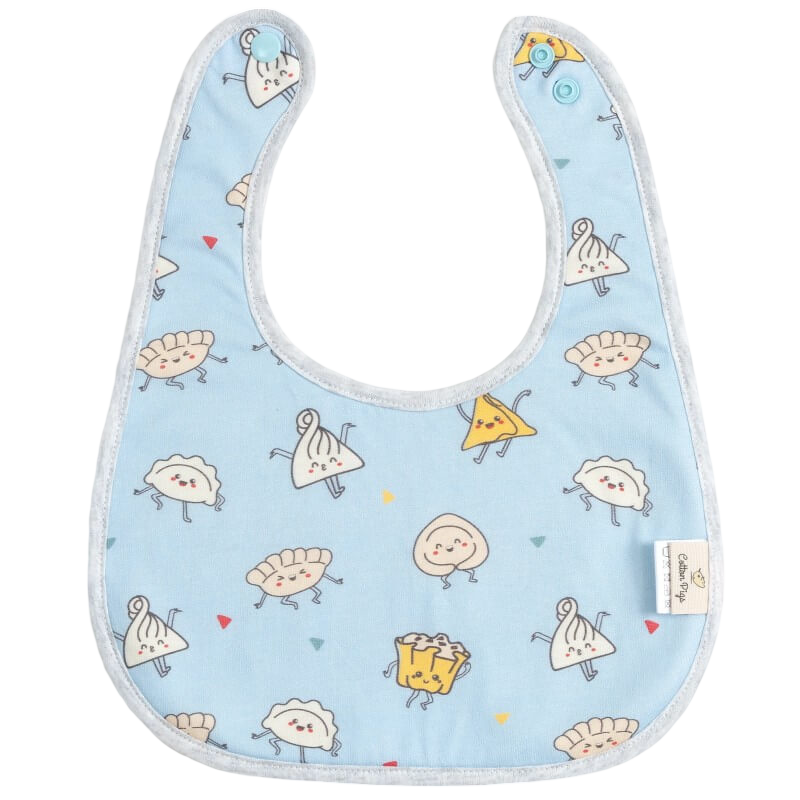Cotton Pigs Organic Reversible Bib - Dancing Dumplings