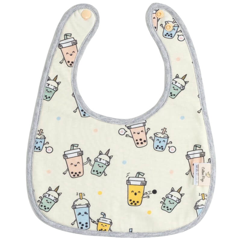 Cotton Pigs Organic Reversible Bib - Mummy and Me Bubble Tea