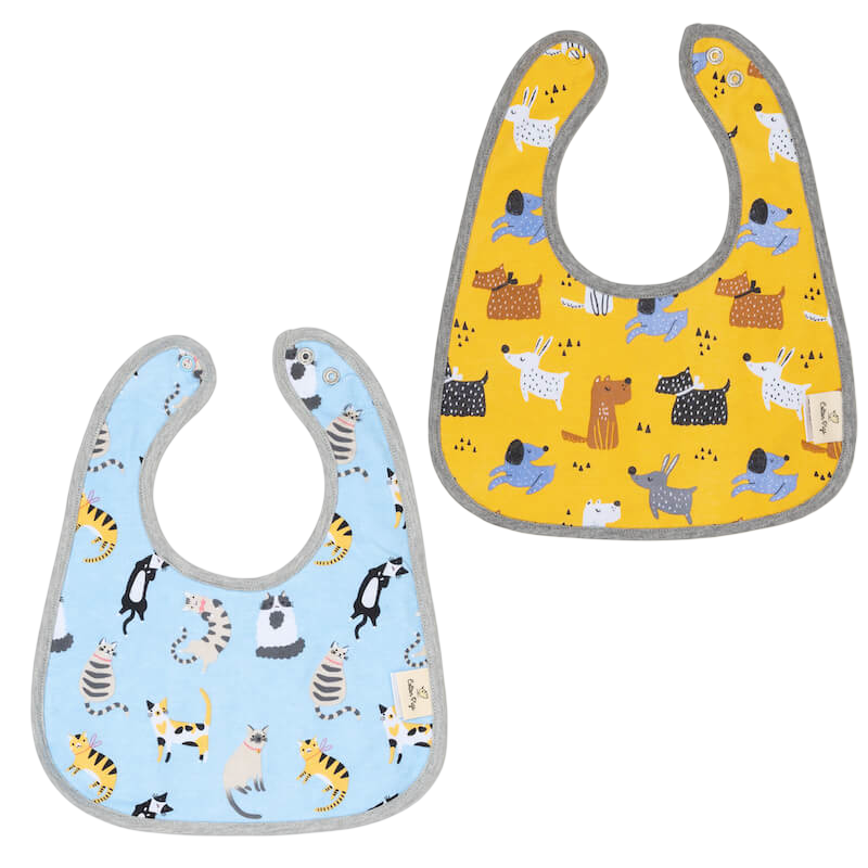 Cotton Pigs Organic Reversible Bib Set - Dogs/Cats