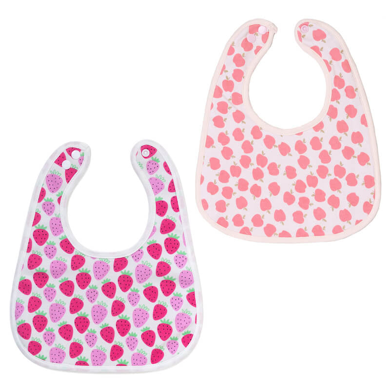 Cotton Pigs Organic Reversible Bib Set - Unicorns/Giraffes
