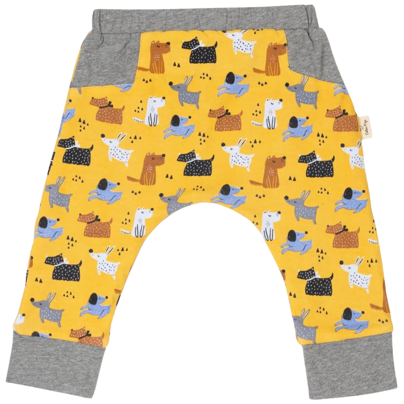 Cotton Pigs Organic Reversible Pants - Colourful Dogs