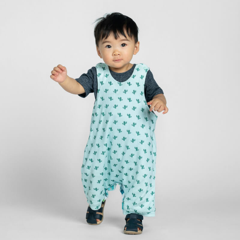 Cotton Pigs Organic Reversible Romper - Dino & Cactus
