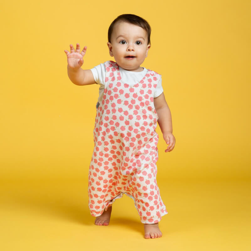 Cotton Pigs Organic Reversible Romper - Unicorns & Apples
