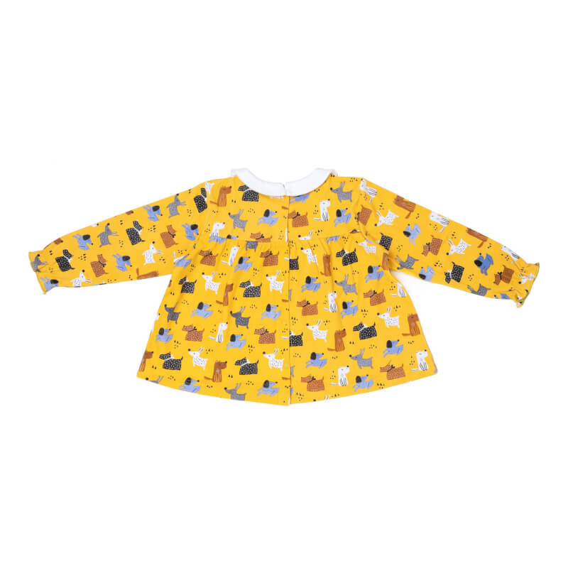 Cotton Pigs Organic Teatime Blouse - Colourful Dogs