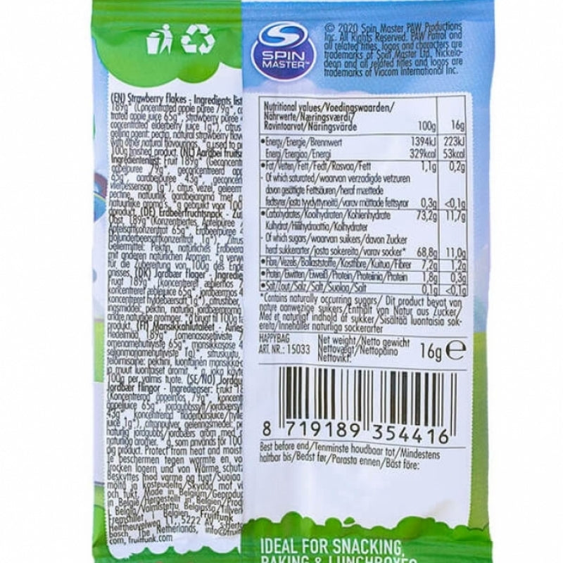 Fruitfunk 汪汪隊立大功草莓脆片 16克(Happybag)