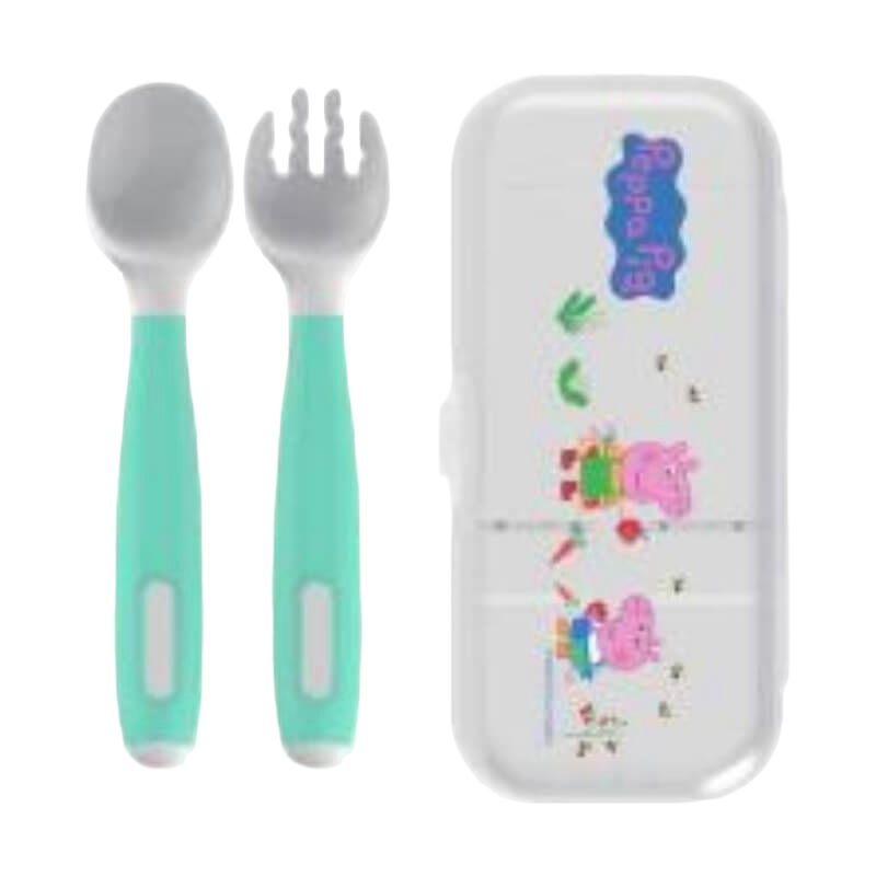 Parents League Peppa Pig Bendable Fork & Spoon with Storage Case - Green