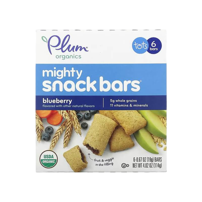 Plum Organics Mighty Snack Bars Tots Blueberry 6 Bars 0.67 oz (19 g) Each