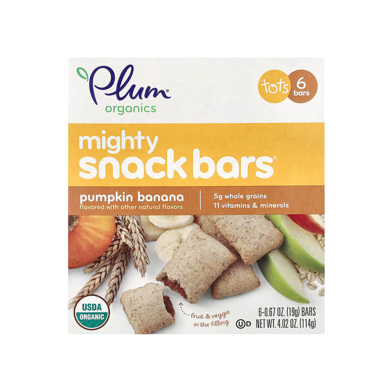 Plum Organics Mighty Snack Bars Tots Pumpkin Banana 6 Bars 0.67 oz (19 g) Each