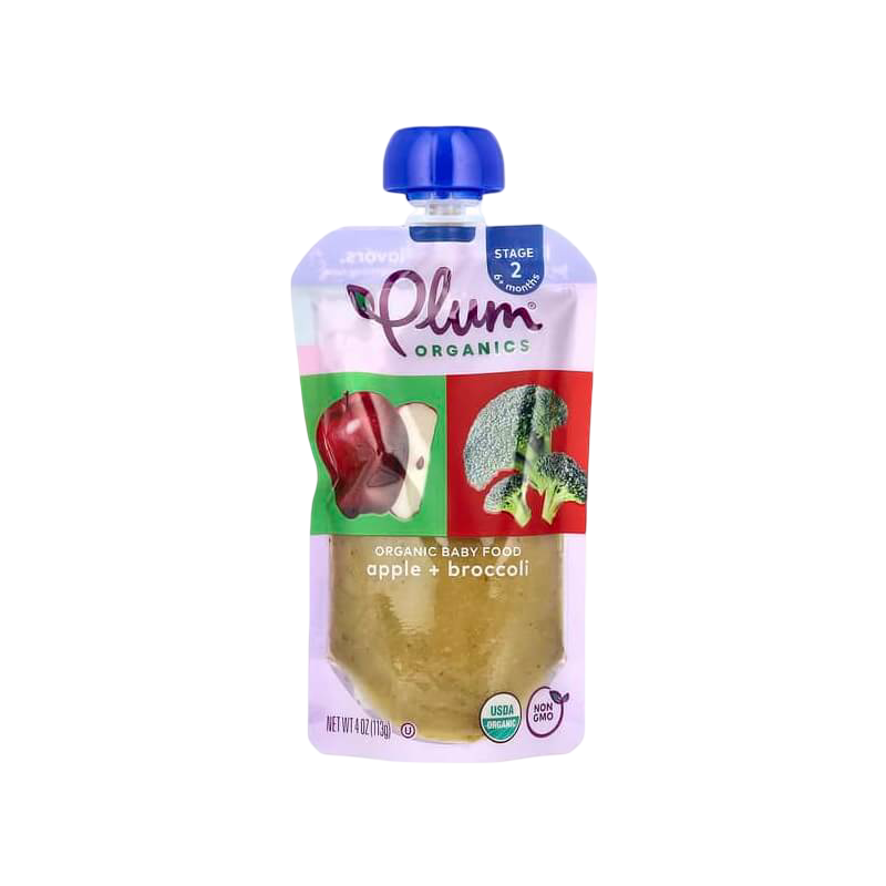 Plum Organics 有機嬰兒食品(6個月以上)蘋果綠花椰菜口味 4盎司(113克)