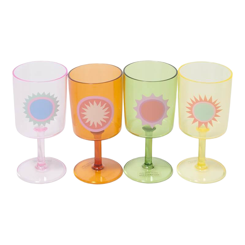 SUNNYLiFE 池畔葡萄酒杯 - 裡約陽光多色(4 件組)