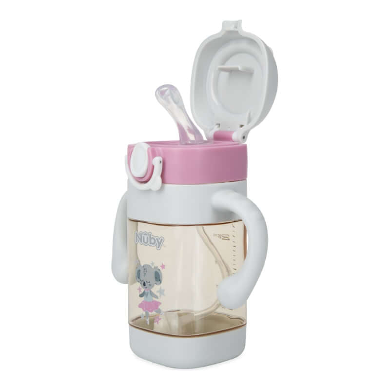 Nuby PPSU No-Spill Flip-it Cup with Handles & Weighted Straw