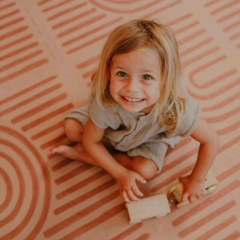 Toddlekind Premium Foam Play Mats 120x180cm - Linear Collection - Camel