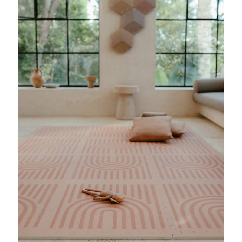 Toddlekind Premium Foam Play Mats 120x180cm - Linear Collection - Camel