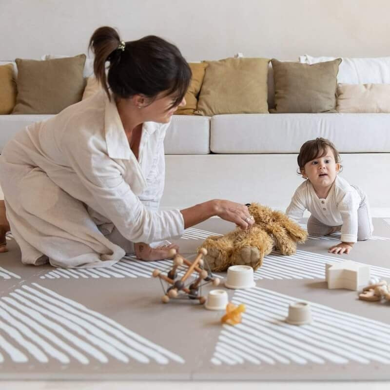 Toddlekind Prettier Playmat 120x180cm - Sandy Lines Collection - Tan