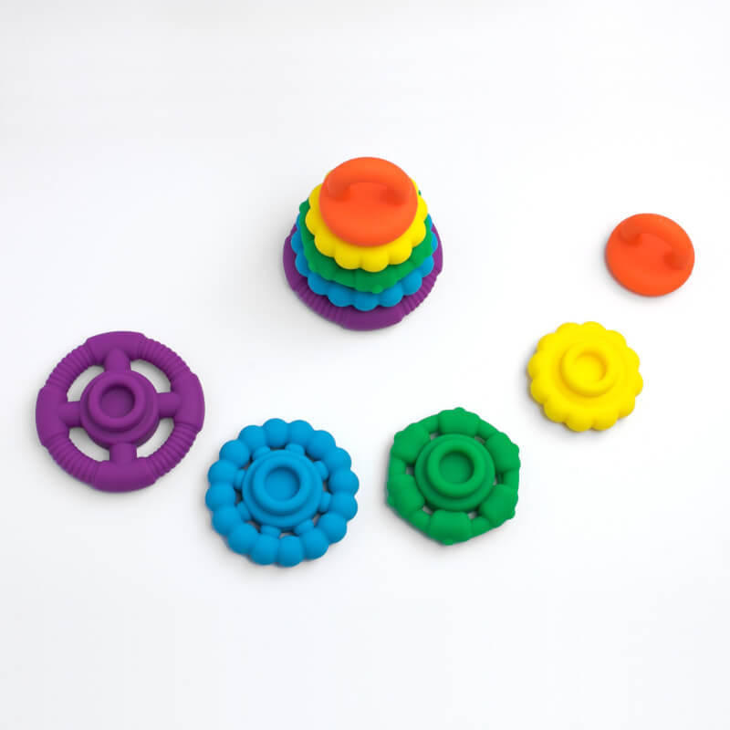 Jellystone Designs Rainbow Stacker and Teether Toy - Rainbow Bright