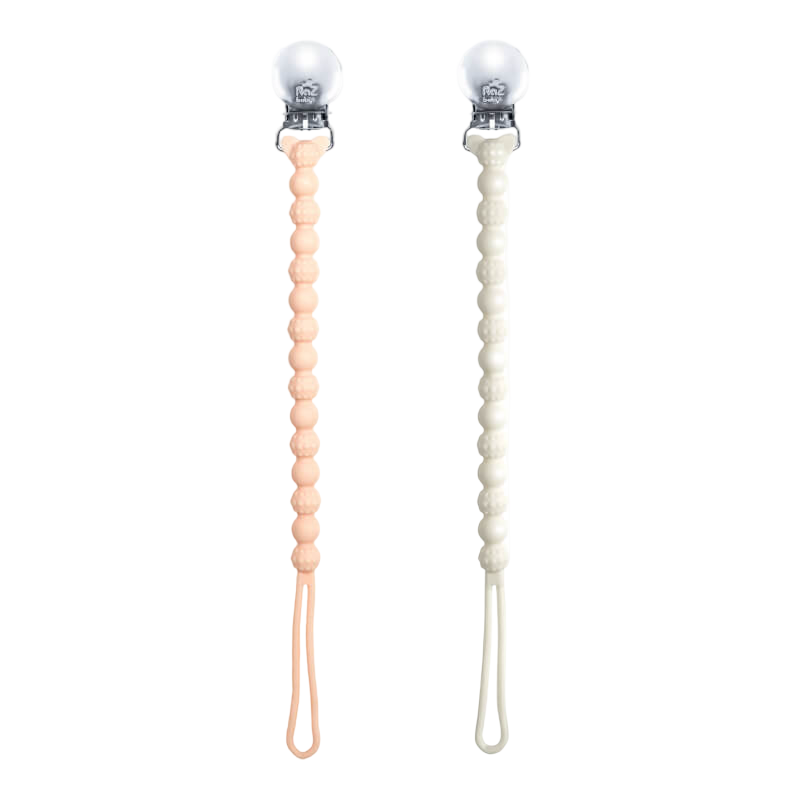 RaZbaby RaZzies Pacifier Holder - Pink/Beige