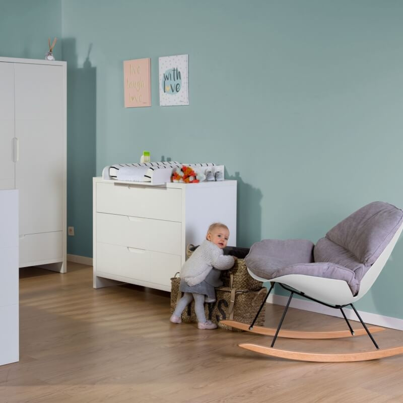 Childhome Rocking Lounge Chair - White / Grey