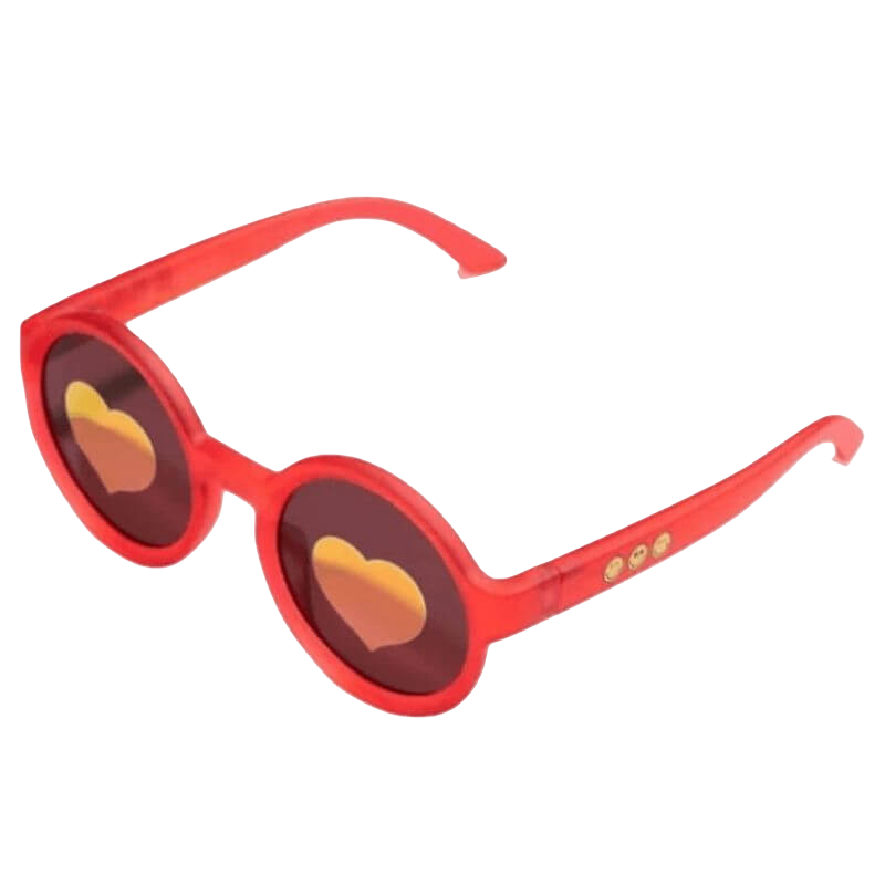 Smiley World Round Kids Sunglasses (6+ yrs) - Red / Heart