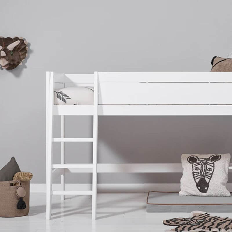 LIFETIME Kidsrooms Semi High Bed with Slanted Ladder 90x200cm