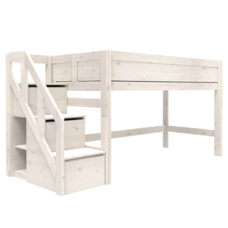 LIFETIME Kidsrooms Semi High Bed with Step Ladder 90x200cm
