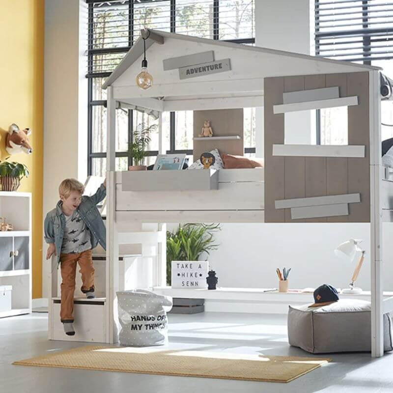 LIFETIME 兒童房半高小屋床 - 隱藏式床 90x200厘米