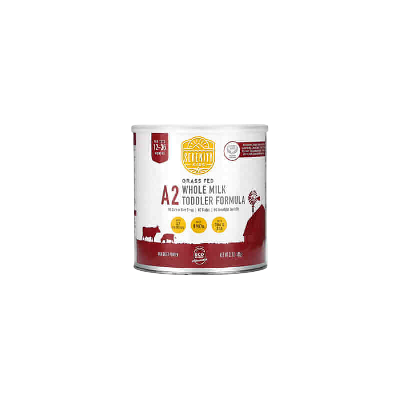 Serenity Kids A2 Grass Fed Whole Milk Toddler Formula For Tots 12-36 Months 21 oz (595 g)