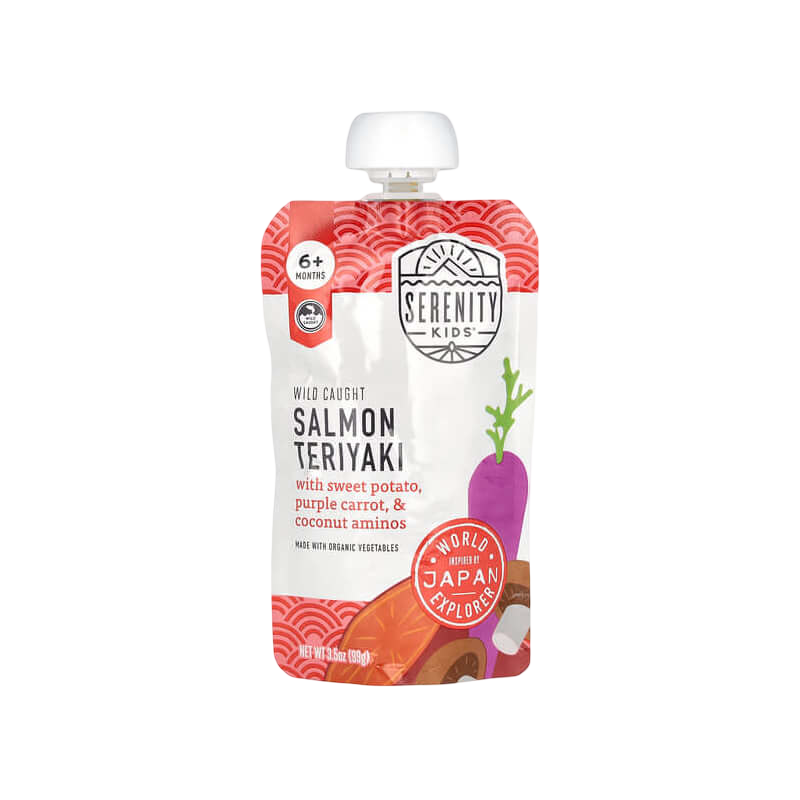 Serenity Kids Salmon Teriyaki with Sweet Potato Purple Carrot & Coconut Aminos 6+ Months 3.5 oz (99 g)