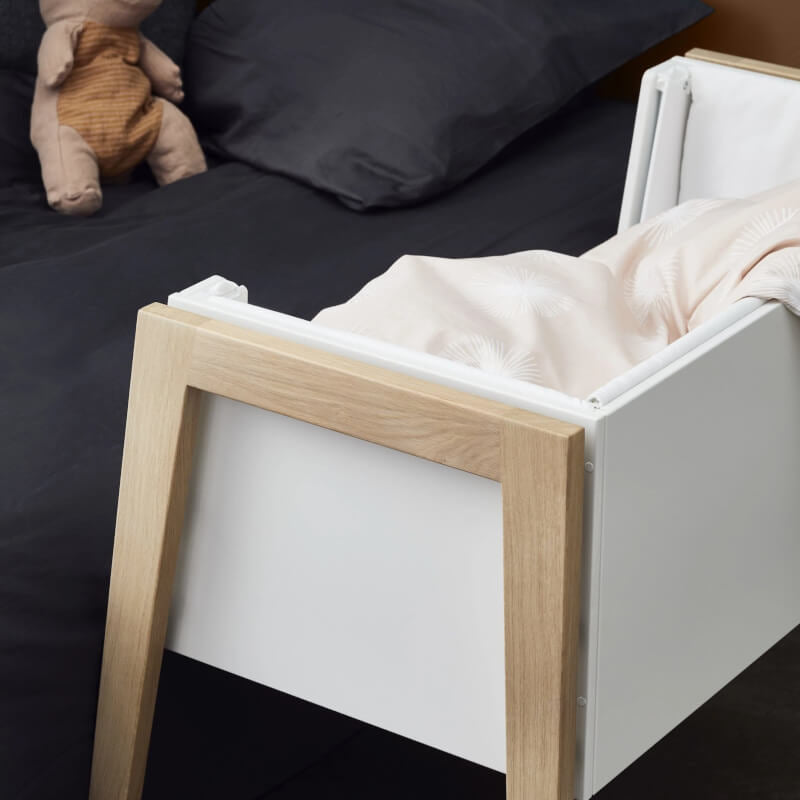 Leander Linea Side-by-Side Bed with Mattress - Oak