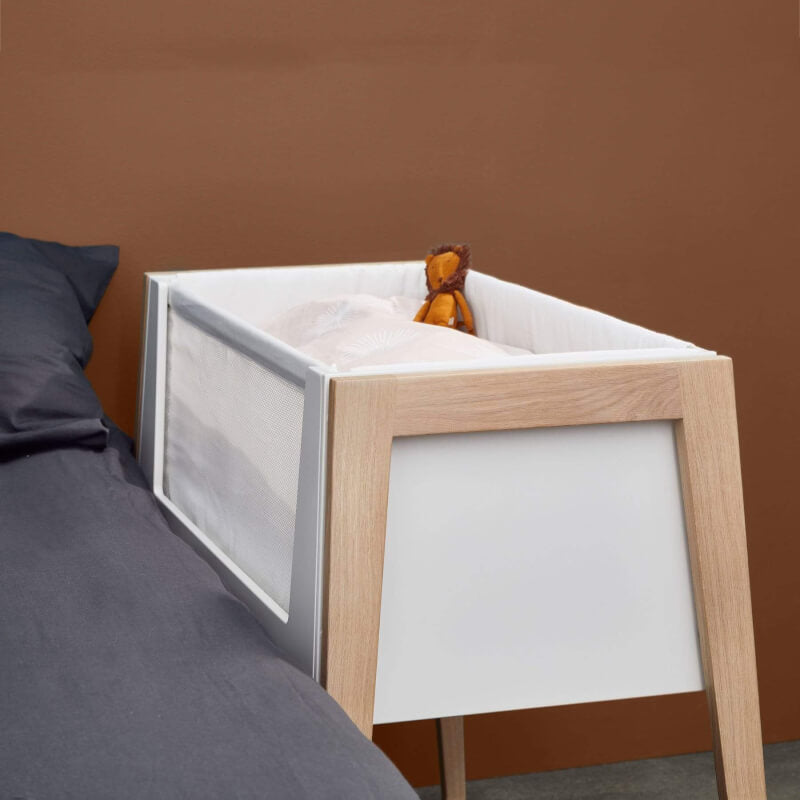 Leander Linea Side-by-Side Bed with Mattress - Oak