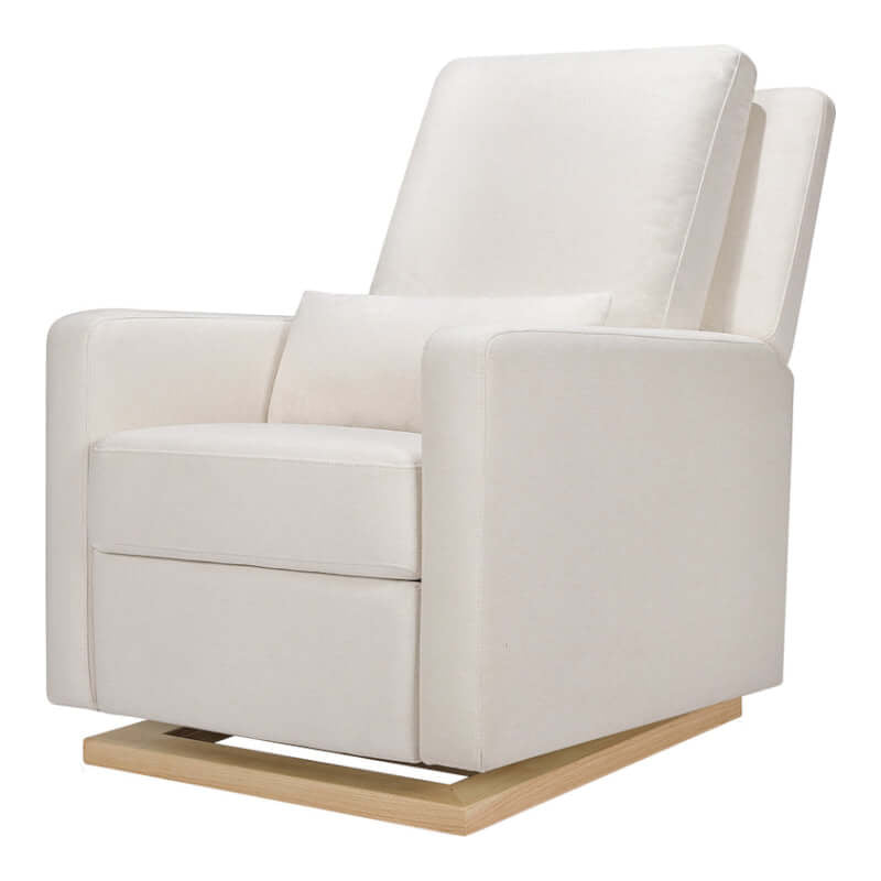 Babyletto Sigi Recliner & Glider - Performance Cream Eco-Weave with Light Wood Base