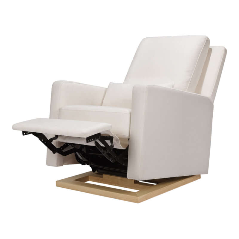 Babyletto Sigi Recliner & Glider - Performance Cream Eco-Weave with Light Wood Base
