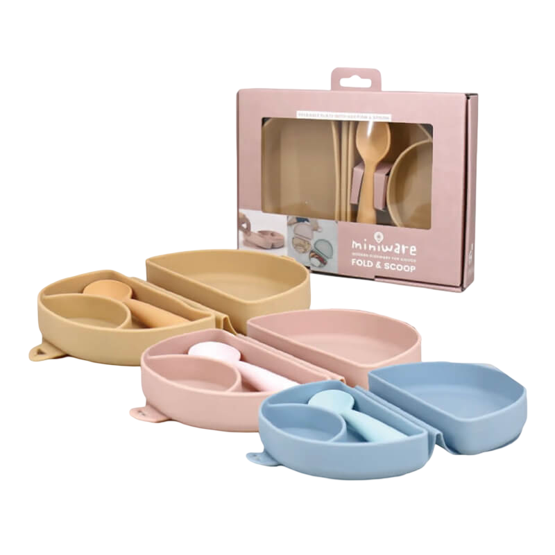 Miniware SiliFold Portable Plate and Scoop Set