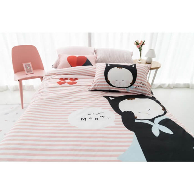 Jadaloo Anti-Dustmite Single Bed Duvet Set - Baby Cat Meow