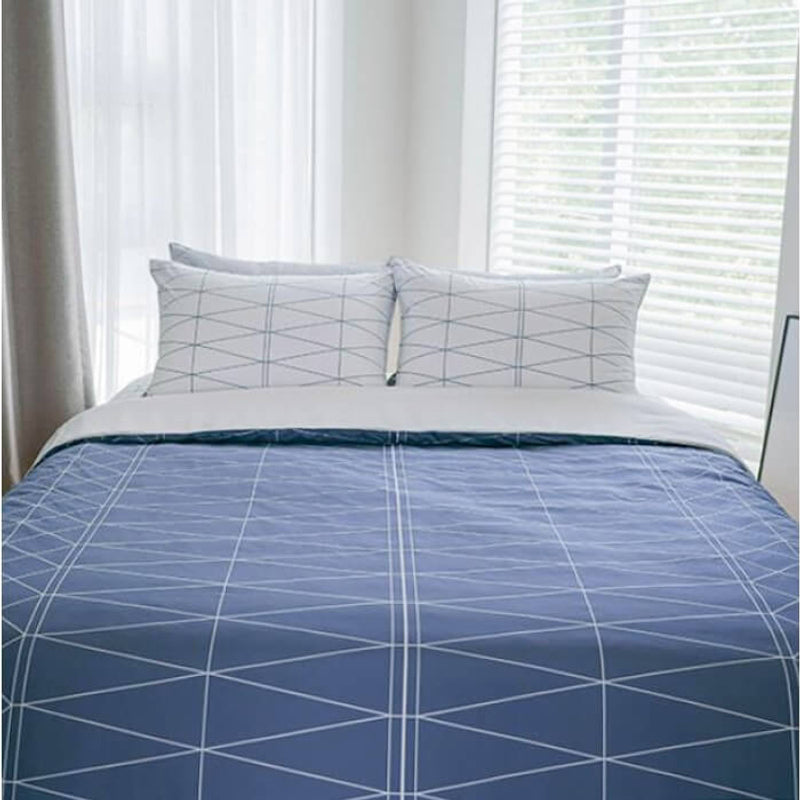 Jadaloo Anti-Dustmite Single Bed Duvet Set - Blue Diamonds