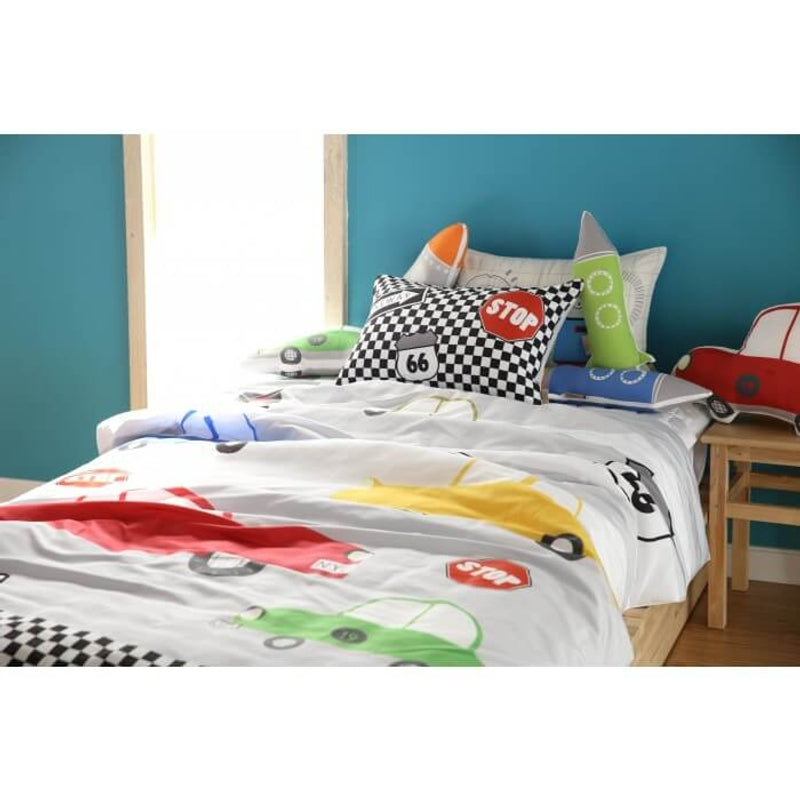 Jadaloo Anti-Dustmite Single Bed Duvet Set - Racing Cars