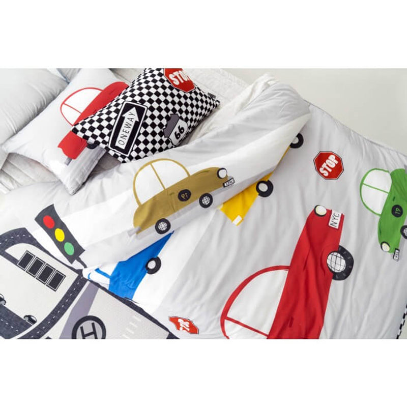 Jadaloo Anti-Dustmite Single Bed Duvet Set - Racing Cars