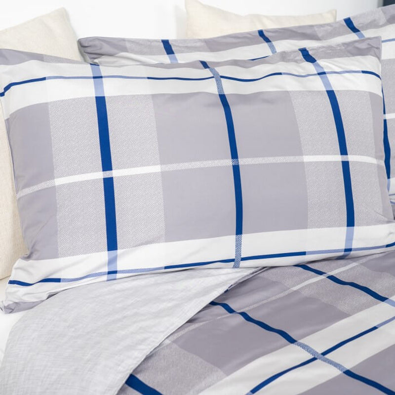 Jadaloo Anti-Dustmite Single Bed Duvet Set without Padding - Blue Checkers