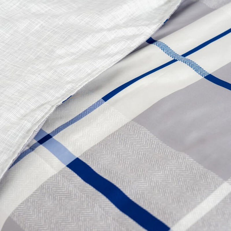 Jadaloo Anti-Dustmite Single Bed Duvet Set without Padding - Blue Checkers