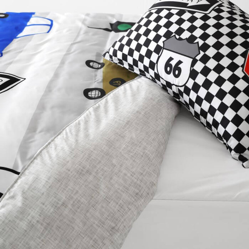 Jadaloo Anti-Dustmite Single Bed Duvet Set without Padding - Racing Cars