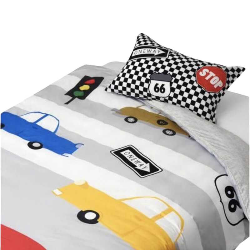 Jadaloo Anti-Dustmite Single Bed Duvet Set without Padding - Racing Cars