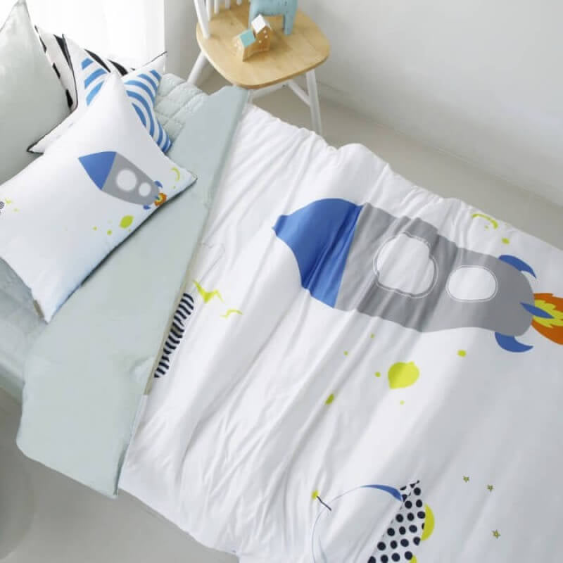 Jadaloo Anti-Dustmite Single Bed Duvet Set without Padding - Rocket Sky